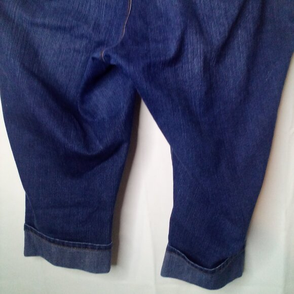 Gloria Vanderbilt Capri Jeans Women 16W Roll Cuff Hem Big Pockets Blue - Picture 13 of 13
